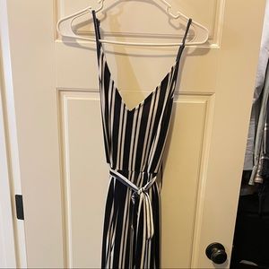 Dark blue stripe jumpsuit